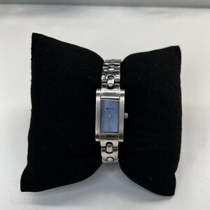 Vintage RELIC ZR35320 Silver Tone Blue Quartz Analog Women's Watch New Battery